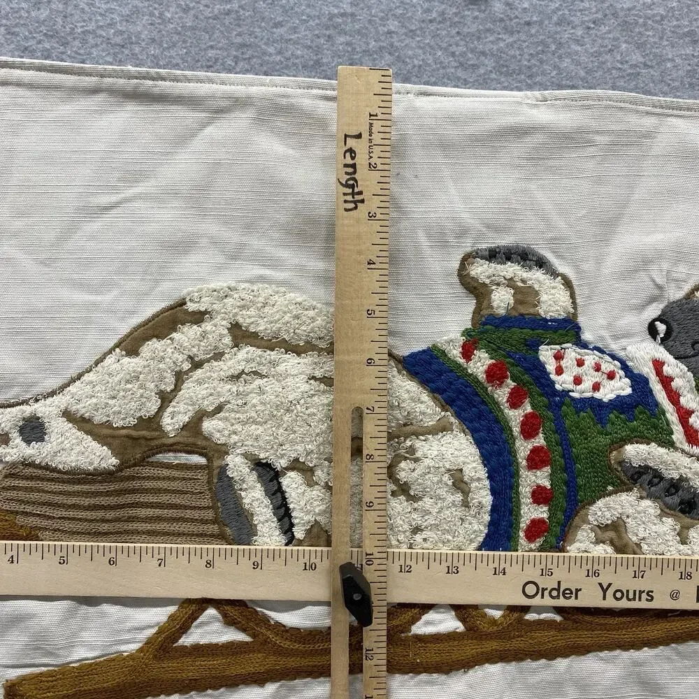 Pottery Barn Polar Bear Sled Lumbar Pillow Cover 16x26 Christmas Holiday NWT
